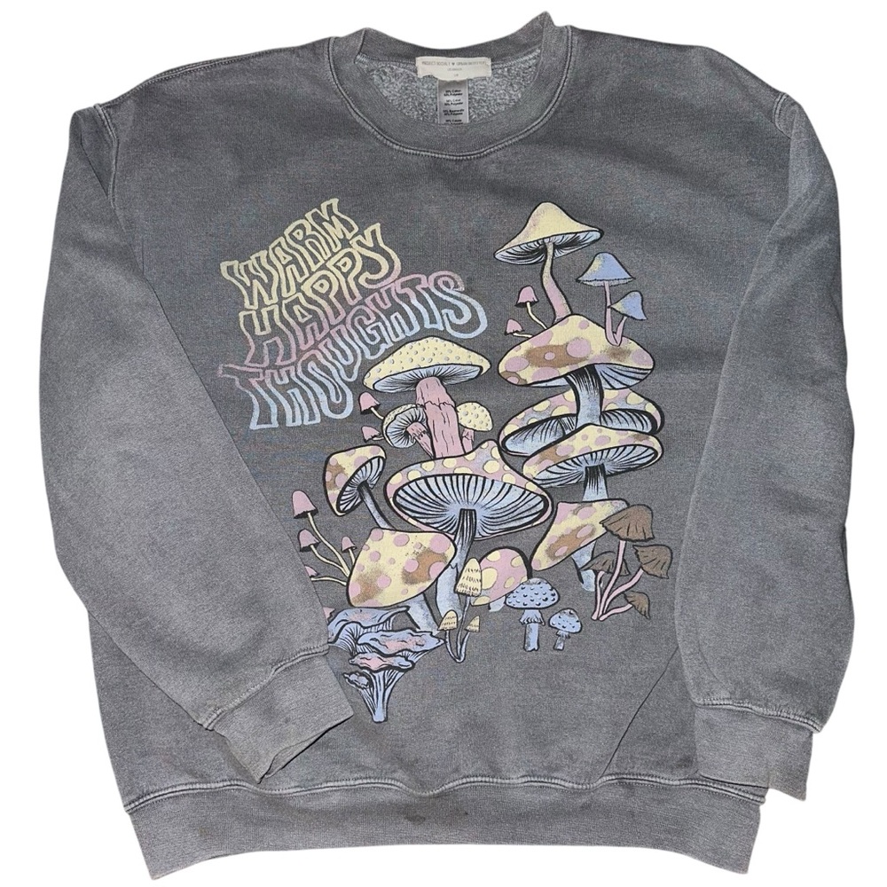 Project Social T / urban outfitters cozy grey mushroom sweatshirt. Size S/M